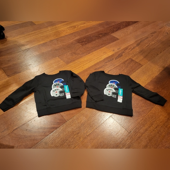 Twins Matching Baby boy football Fleece Sweatshirt Set Size 18mos NWT - Picture 1 of 9